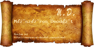 Mészáros Deodát névjegykártya