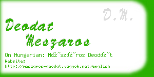deodat meszaros business card